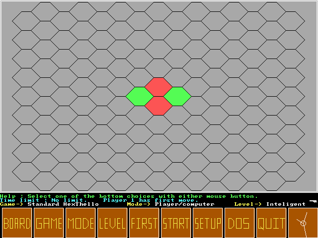 HexThello Version 3.1 single level game board